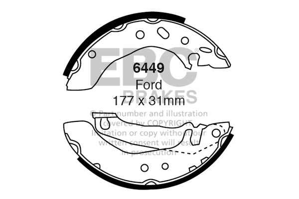 EBC Brake Shoe Replacement Set (6451)