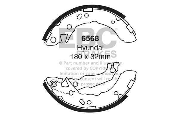 EBC Brake Shoe Replacement Set (6477)
