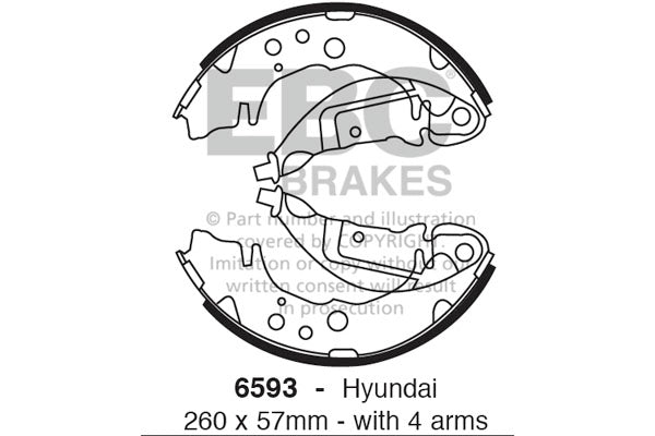 EBC Brake Shoe Replacement Set (6652)