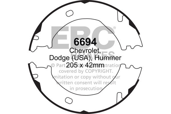 EBC Brake Shoe Replacement Set (6642)