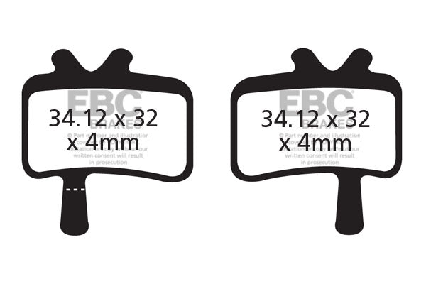 EBC Cycle Red Brake Pad for GUSSET HYDRO CHUTE (CFA394R)