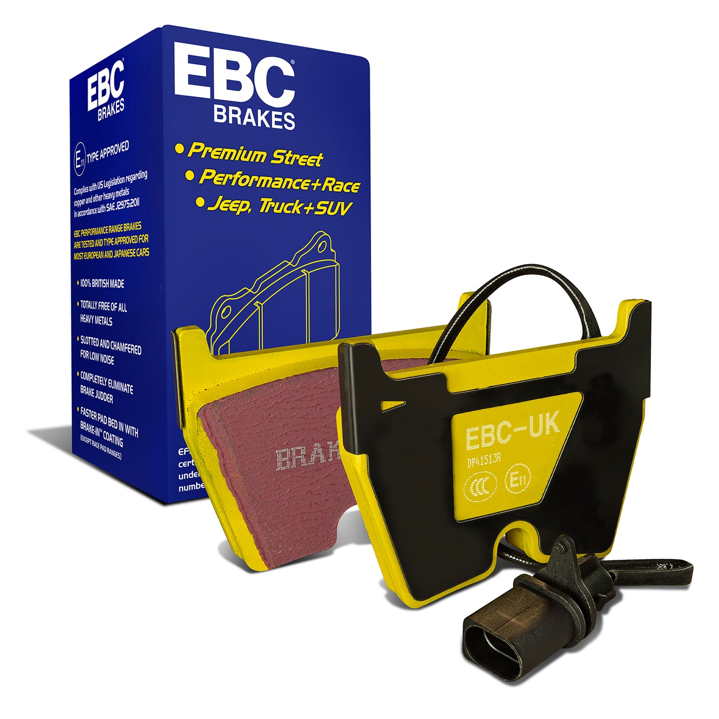 EBC Yellowstuff 4000 Series Street and Track Brake Pad Set (DP41513R)