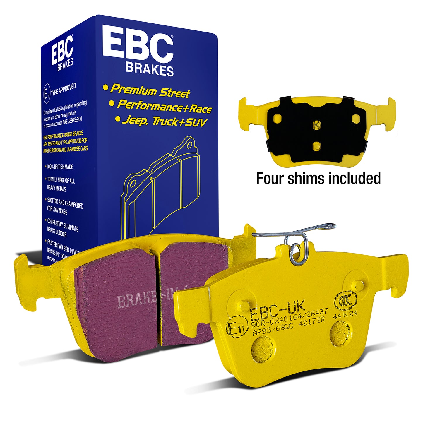 EBC Yellowstuff 4000 Series Street and Track Brake Pad Set (DP42173R)
