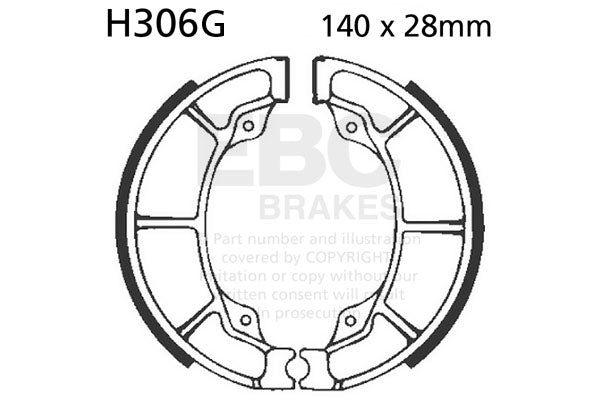 EBC - EBC Grooved Brake Shoe Set (H306G)