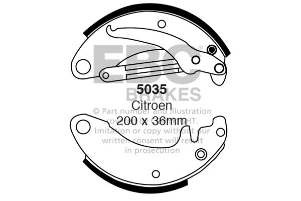 EBC Brake Shoe Replacement Set (5038)