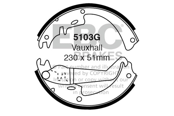 EBC Replacement Brake Shoe Set (5103G)