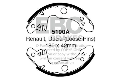 EBC Replacement Brake Shoe Set (5190A)