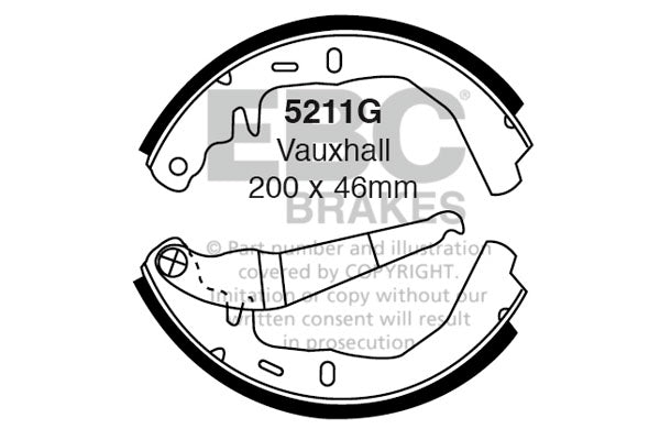 EBC Replacement Brake Shoe Set (5211G)