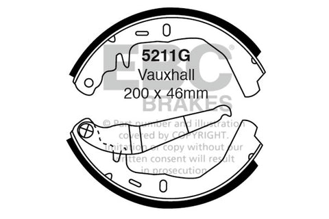 EBC Replacement Brake Shoe Set (5211G)