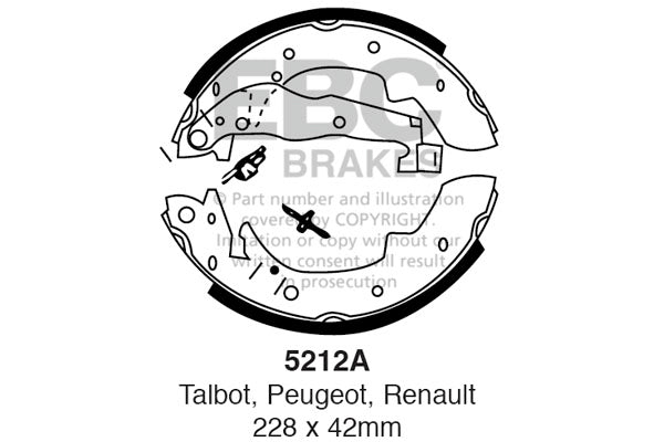 EBC Replacement Brake Shoe Set (5212A)