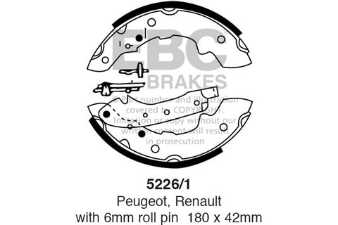 EBC Replacement Brake Shoe Set (5226/1)