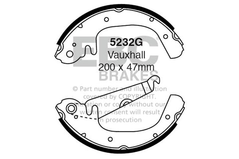EBC Replacement Brake Shoe Set (5232G)