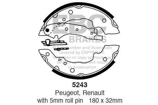 EBC Brake Shoe Replacement Set (6636)