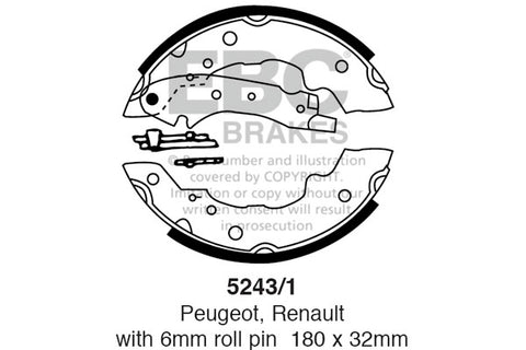 EBC Replacement Brake Shoe Set (5243/1)