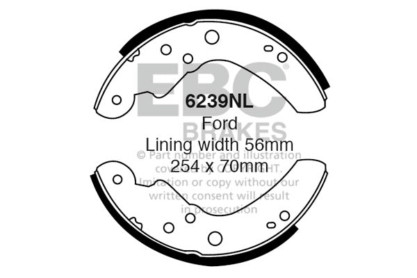 EBC Replacement Brake Shoe Set (6239NL)