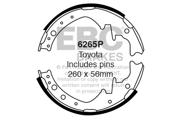 EBC Replacement Brake Shoe Set (6265P)