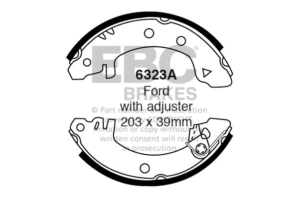 EBC Replacement Brake Shoe Set (6323A)