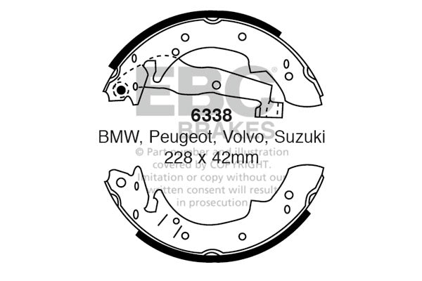 EBC Brake Shoe Replacement Set (6555)