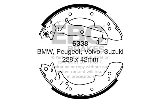 EBC Brake Shoe Replacement Set (6555)