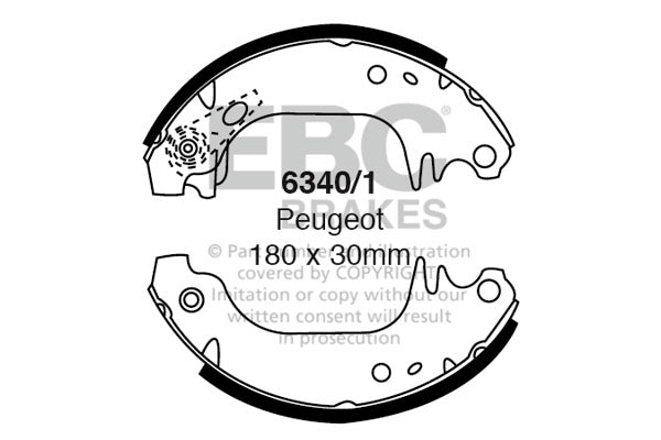 EBC Replacement Brake Shoe Set (6340/1)