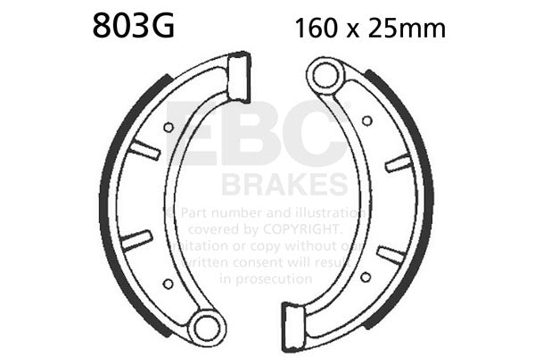 EBC - EBC Grooved Brake Shoe Set (803G)