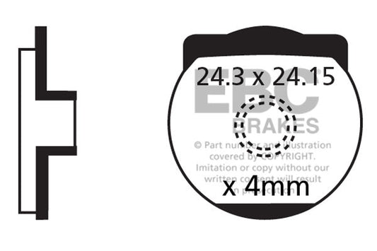EBC Cycle Red Brake Pad for DIATECH SPIRAL Y2K (CFA316R)