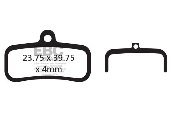EBC Cycle Red Brake Pad for TRP TRAIL EVO (CFA493R)
