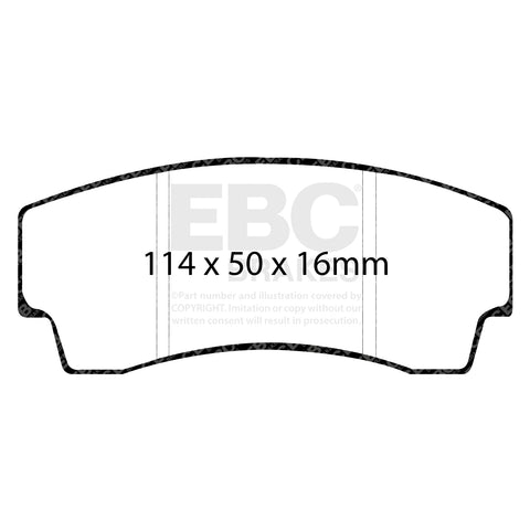 EBC RP1 Track pads for D2 Racing  Rear 6 Piston    , Rear (DP8008RPX) Front
