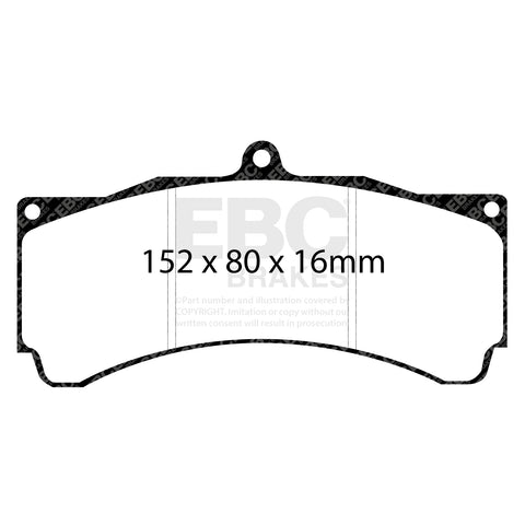 EBC RP1 Track pads for Alcon  Tyre 6 x2    (DP8032RP1) Front