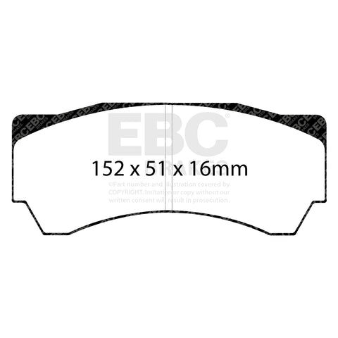 EBC RPX Track pads for Alcon  6 Piston Radial  PNF4497X607   (DP8063RPX) Front