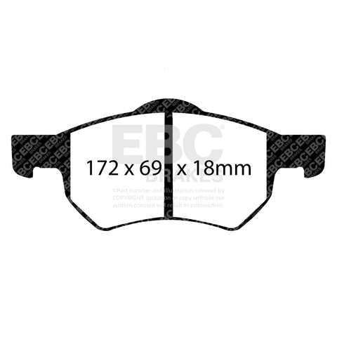 EBC Yellowstuff 4000 Series Street and Track Brake Pad Set (DP41427R)