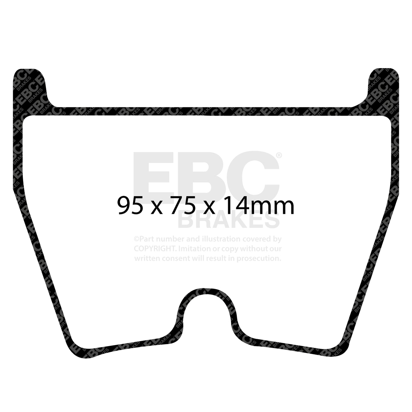 EBC RP1 Track pads for K-Sport  8 Pot 380mm (8 pad set)     (DP81513RP1) Front