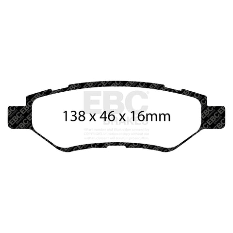 EBC Yellowstuff 4000 Series Street and Track Brake Pad Set (DP41829R)