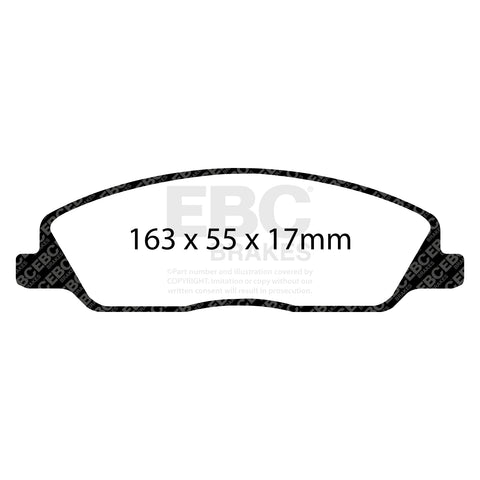 EBC Yellowstuff 4000 Series Street and Track Brake Pad Set (DP41869R)