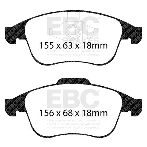 EBC Yellowstuff 4000 Series Street and Track Brake Pad Set (DP41993R)