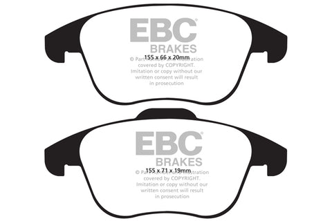 EBC Yellowstuff 4000 Series Street and Track Brake Pad Set (DP41997R)