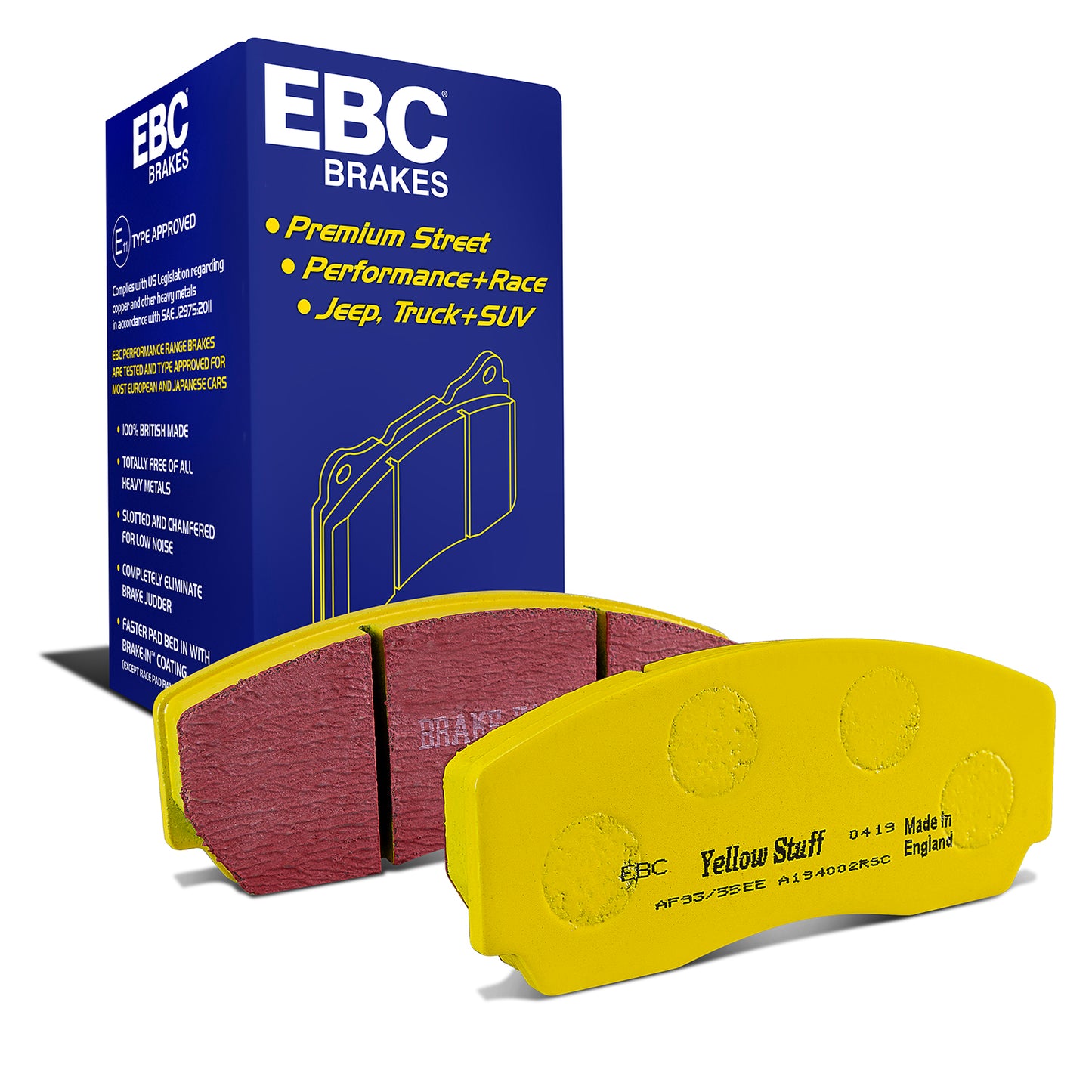 EBC Yellowstuff 4000 Series Street and Track Brake Pad Set (DP4002R)