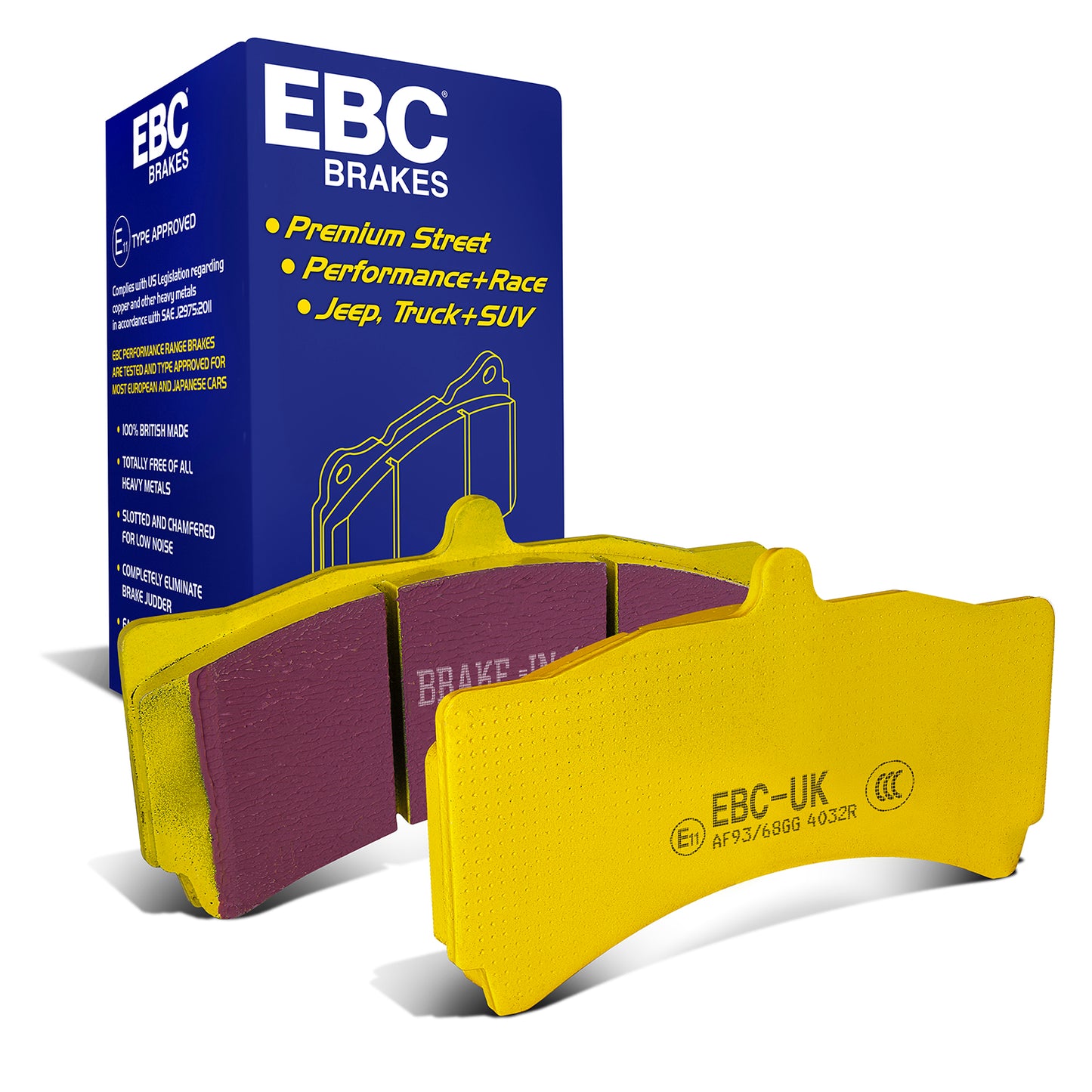 EBC Yellowstuff 4000 Series Street and Track Brake Pad Set (DP4032R)