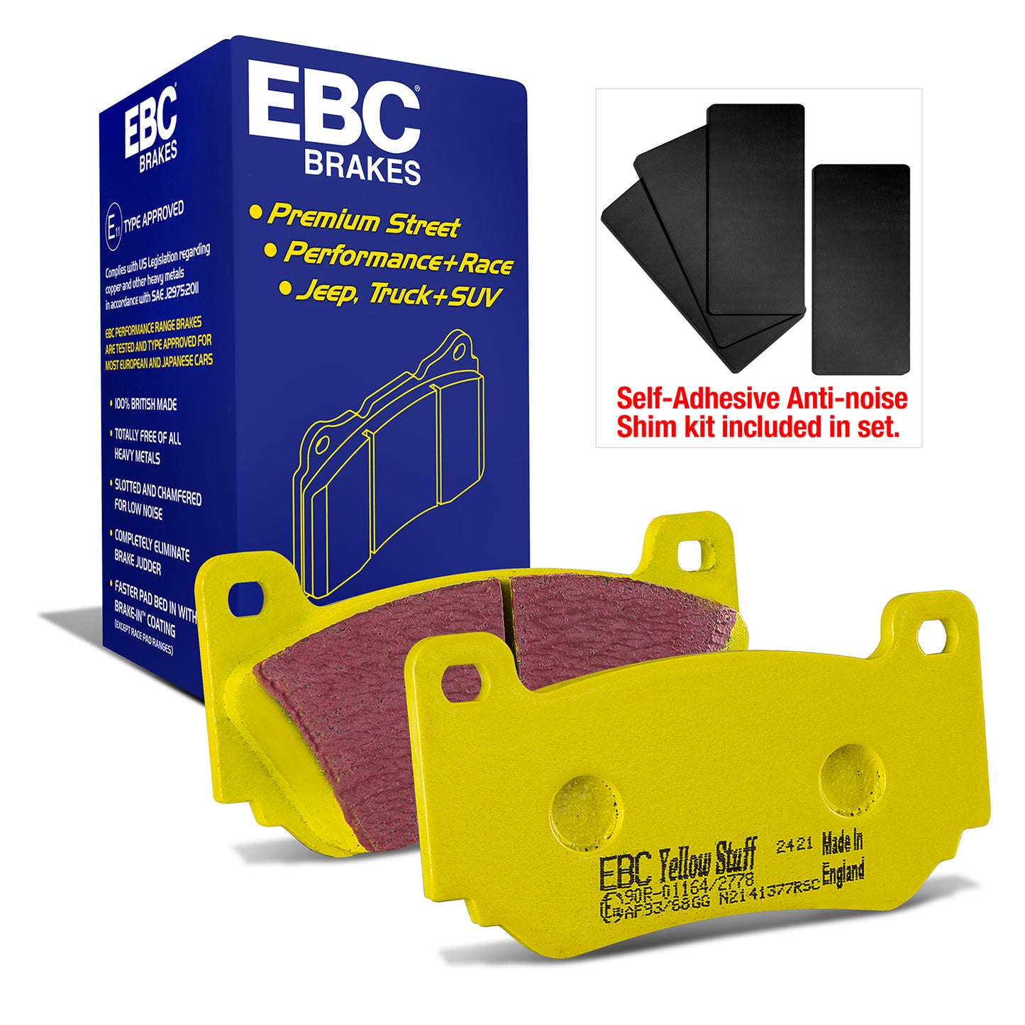 EBC Yellowstuff 4000 Series Street and Track Brake Pad Set (DP41377R)