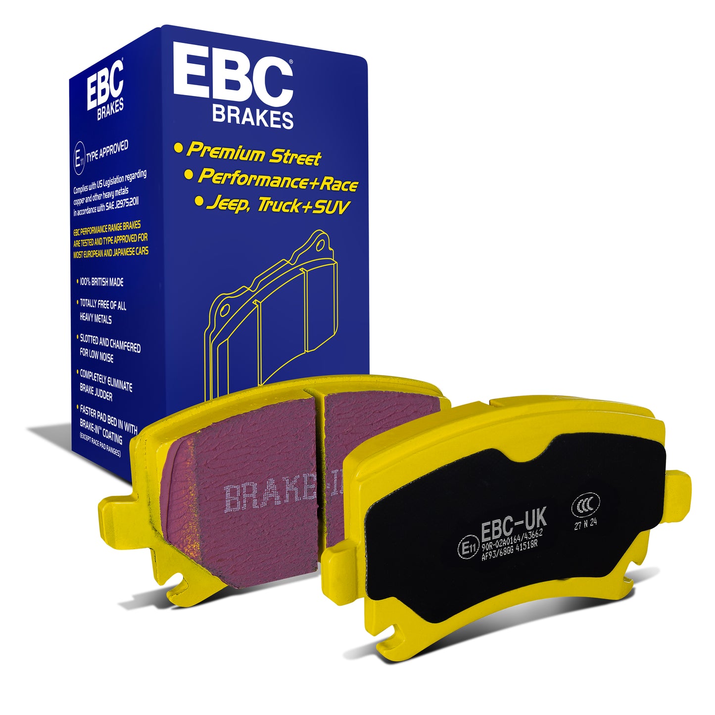 EBC Yellowstuff 4000 Series Street and Track Brake Pad Set (DP41518R)