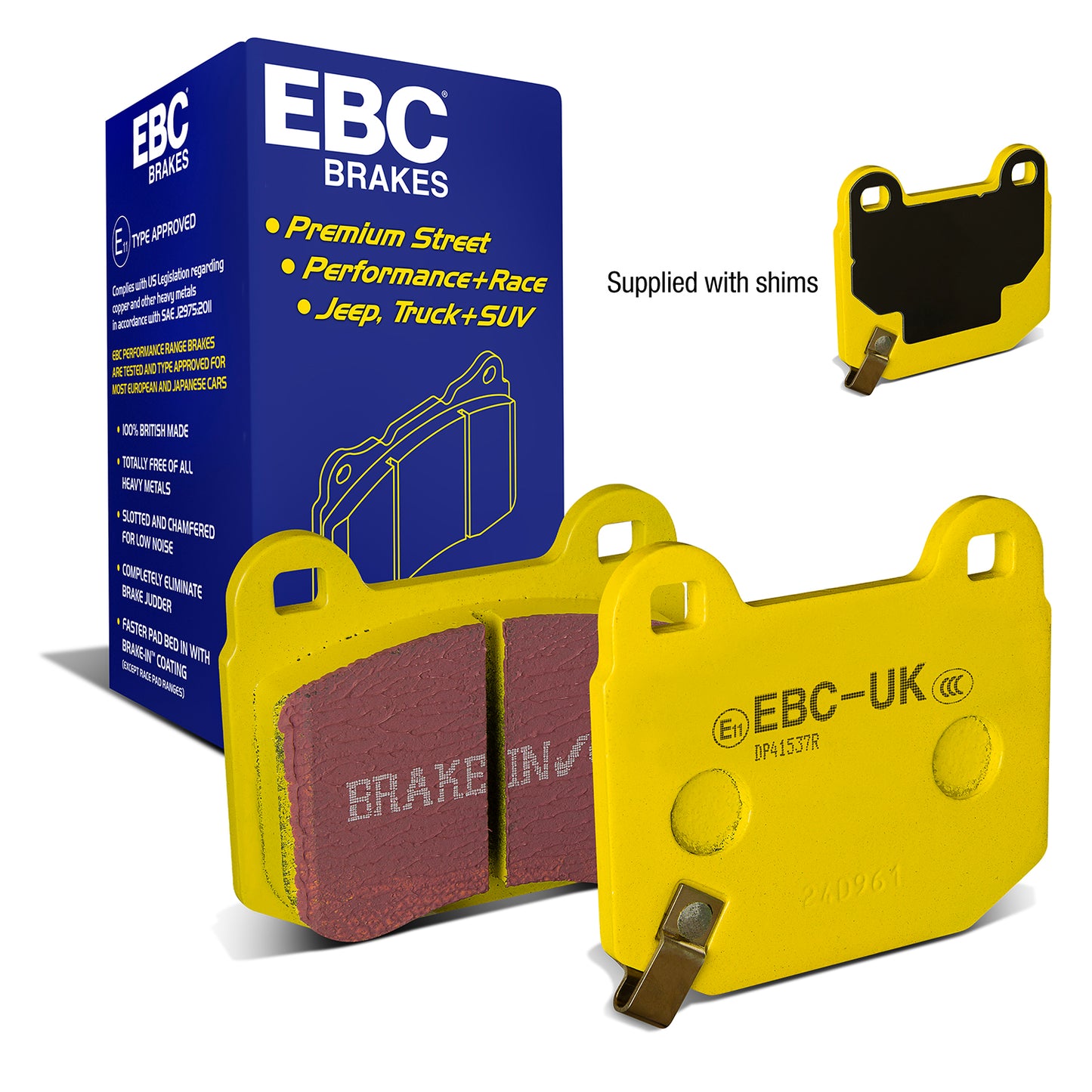 EBC Yellowstuff 4000 Series Street and Track Brake Pad Set (DP41537R)