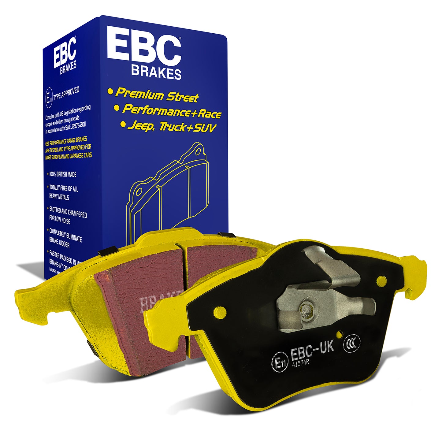 EBC Yellowstuff 4000 Series Street and Track Brake Pad Set (DP41574R)