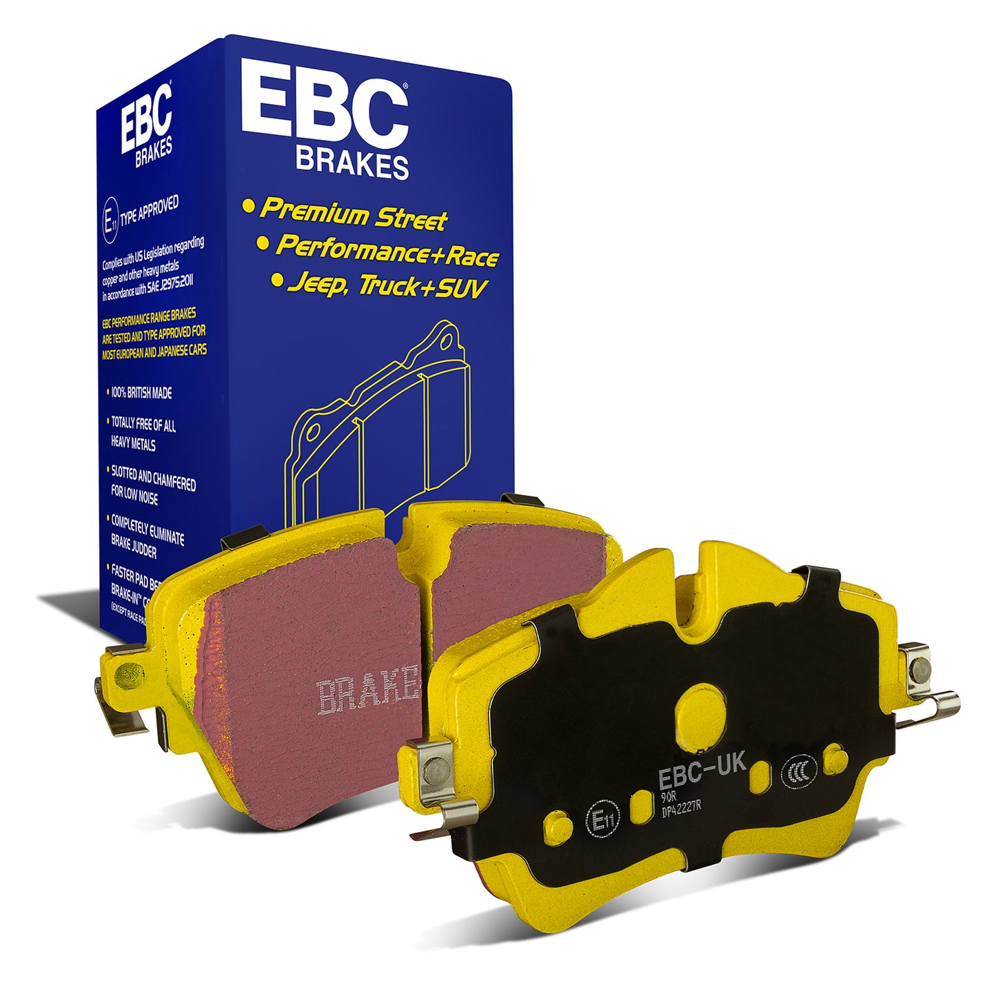 EBC Yellowstuff 4000 Series Street and Track Brake Pad Set (DP42227R)