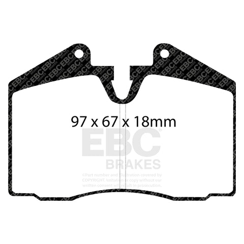 EBC RP1 Track pads for Alcon  P Type  4436 17.5mm   (DP8612RP1) Front