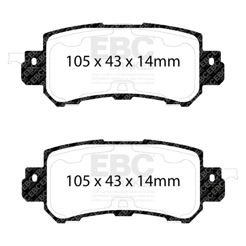 EBC Yellowstuff 4000 Series Street and Track Brake Pad Set (DP42135R)