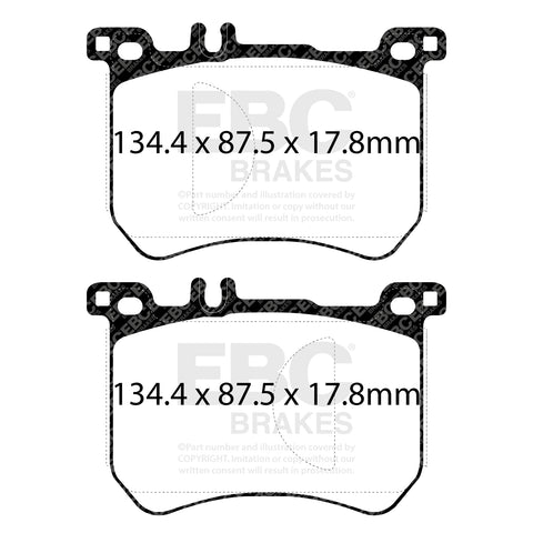 EBC Yellowstuff 4000 Series Street and Track Brake Pad Set (DP42179R)