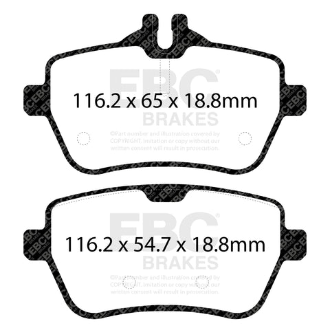 EBC Yellowstuff 4000 Series Street and Track Brake Pad Set (DP42180R)