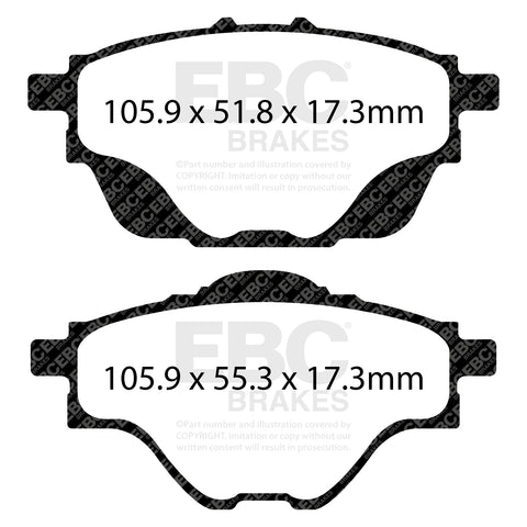EBC Yellowstuff 4000 Series Street and Track Brake Pad Set (DP42197R)