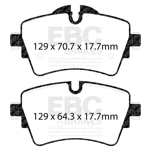 EBC Yellowstuff 4000 Series Street and Track Brake Pad Set (DP42227R)