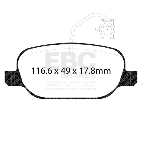 EBC Brakes Yellowstuff 4000 Series Street and Track Brake Pad Set (DP42236R)
